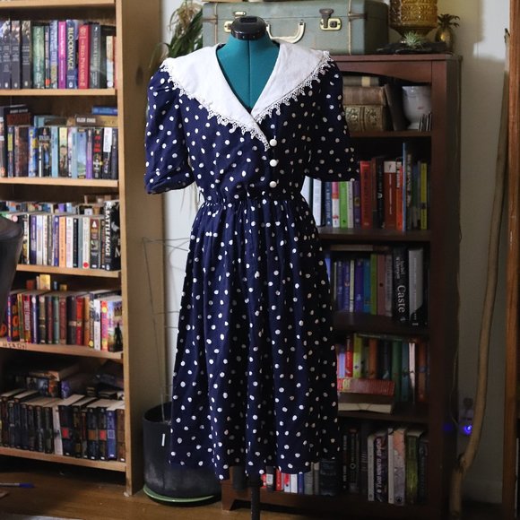 Vintage Tina Barre | Polka Dot dress 80s vintage - Picture 5 of 9